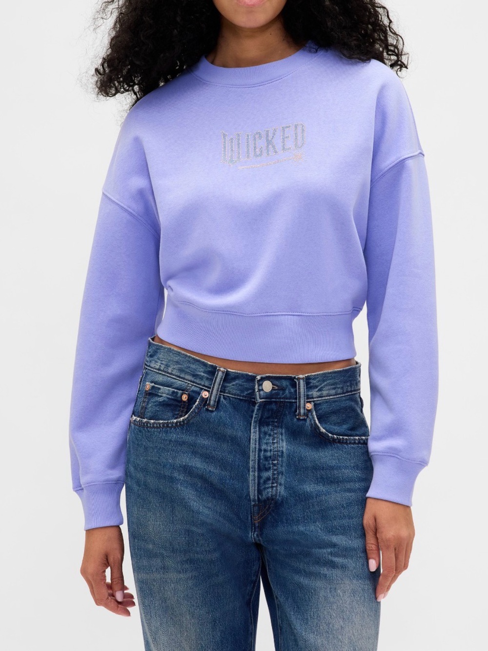GAP x Wicked Vintage Soft Sweatshirt In Lilac/Purple With Rhinestones Size L NWT